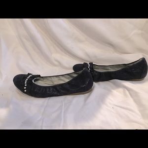 Navy bleu suede flats